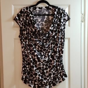 Stretchy black and white work-appropriate top